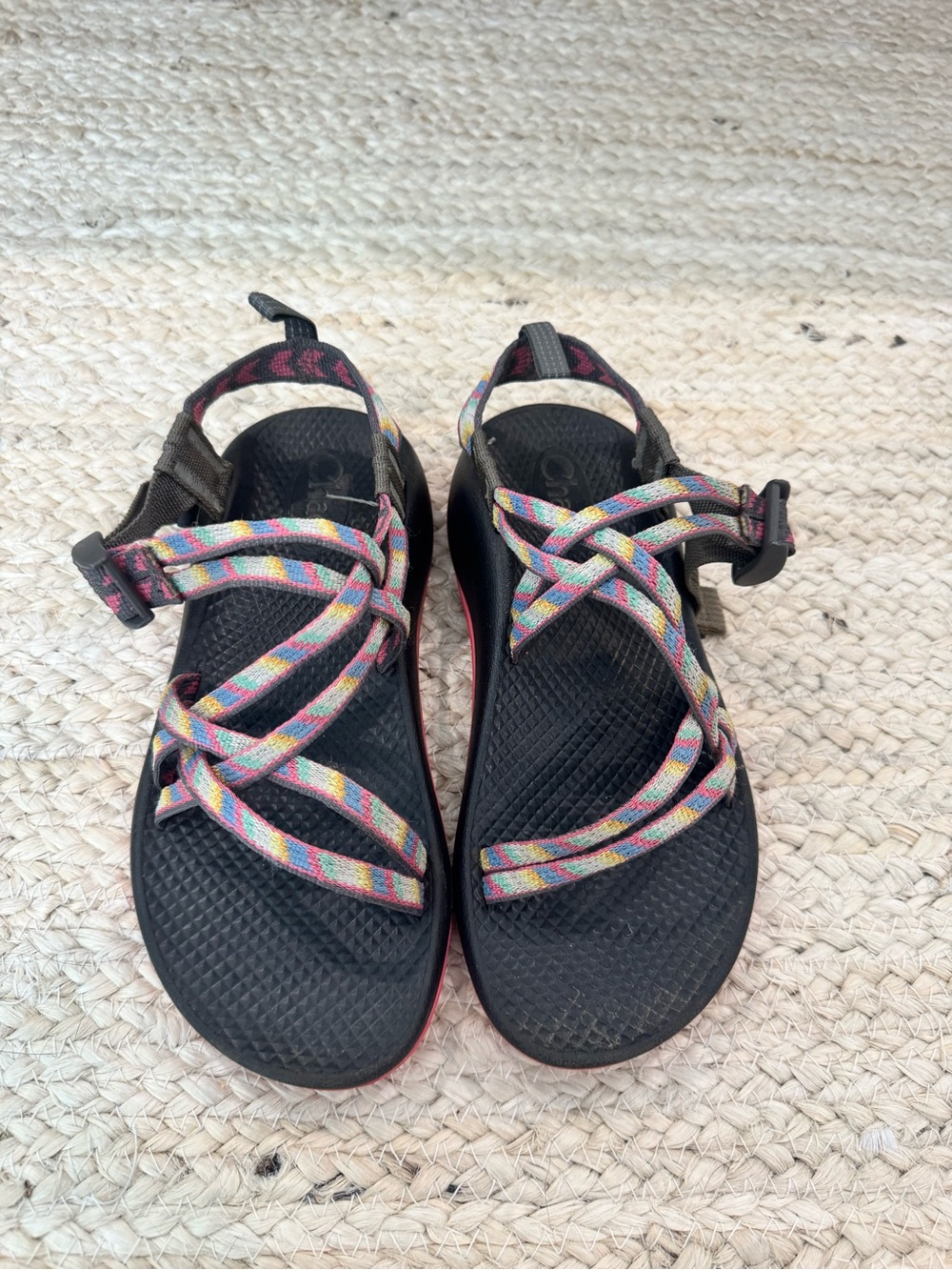 Chaco Kids Multicolor Strappy Water Shoes with Black Footbed